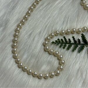 Vintage faux pearl knotted fish hook Necklace
